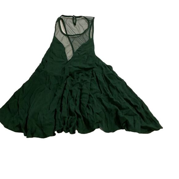 Mustard Seed Women's Green Flowy Tank Top XS Buckle Accent Mesh Detailing - Picture 3 of 6